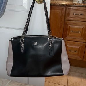 Grey and black snake print Coach bag